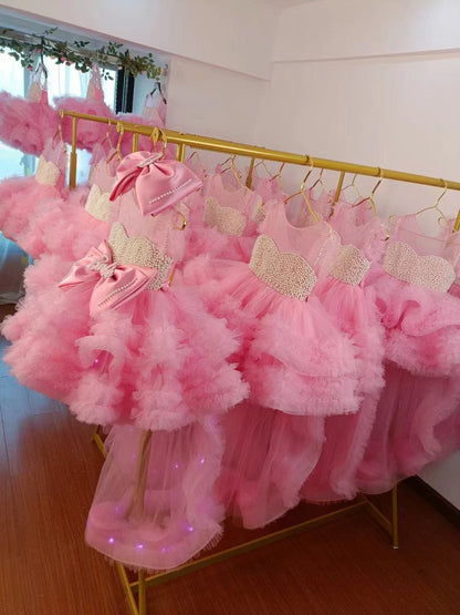 Roycebridal Elegant Green Pearls Flower Girl Dress Princess Baby Kids Wedding Birthday First Communion Party Gown 2025 J301
