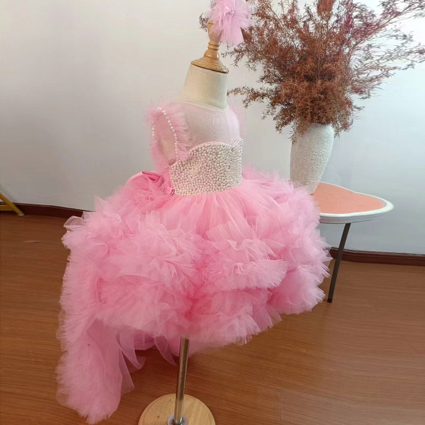 Roycebridal Elegant Green Pearls Flower Girl Dress Princess Baby Kids Wedding Birthday First Communion Party Gown 2025 J301