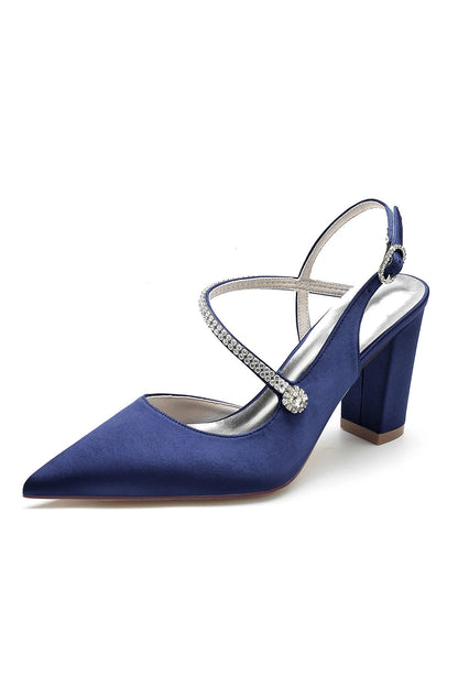 Rhinestone Strap Block Heel Sandals