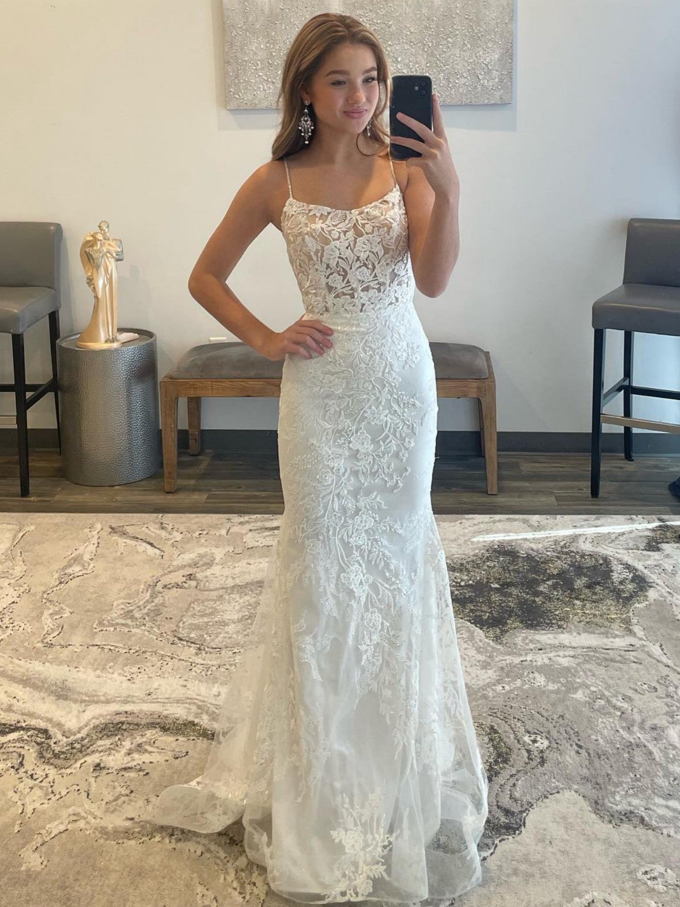 Roycebridal Roycebridal Billie | White Mermaid Prom Dress Long Evening Dress