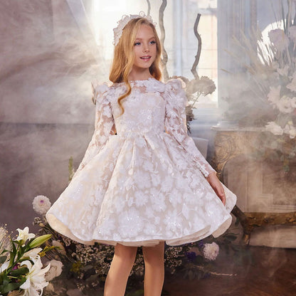 Roycebridal Elegant White Flower Girl Dress Appliques Princess Kids Wedding Birthday First Communion Party Prom Gown 2025 J308