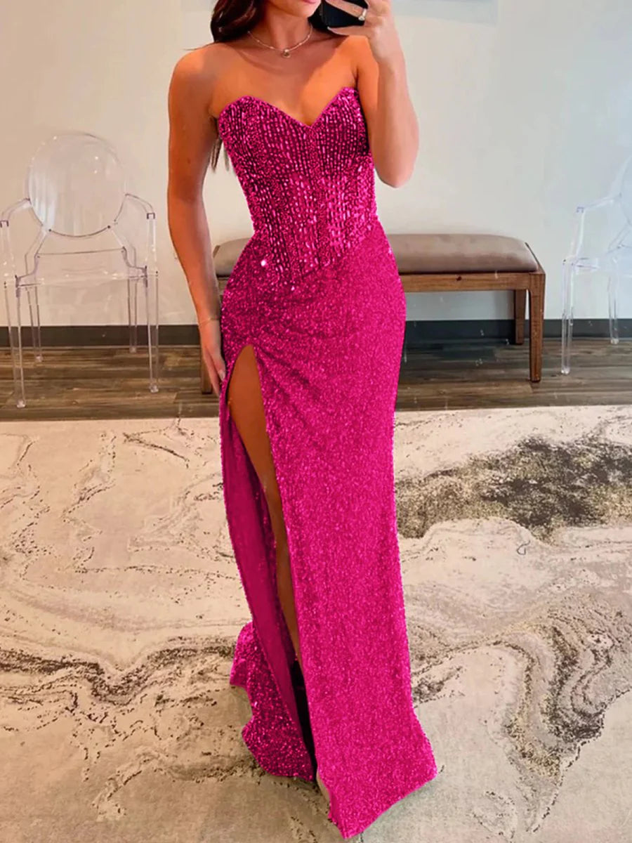Sweetheart Sequins Beading Mermaid Prom Dress