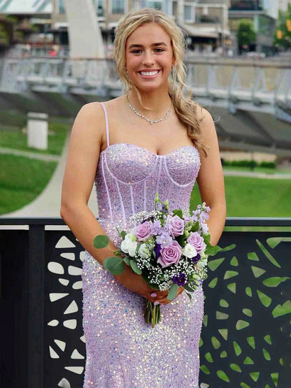 जानेमन सेक्विन बीडिंग मरमेड प्रोम ड्रेस