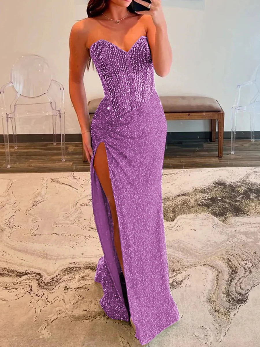 Sweetheart Sequins Beading Mermaid Prom Dress
