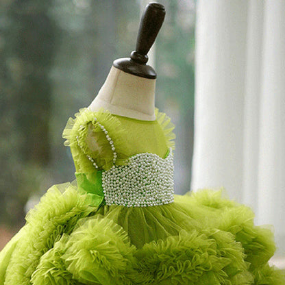 Roycebridal Elegant Green Pearls Flower Girl Dress Princess Baby Kids Wedding Birthday First Communion Party Gown 2025 J301
