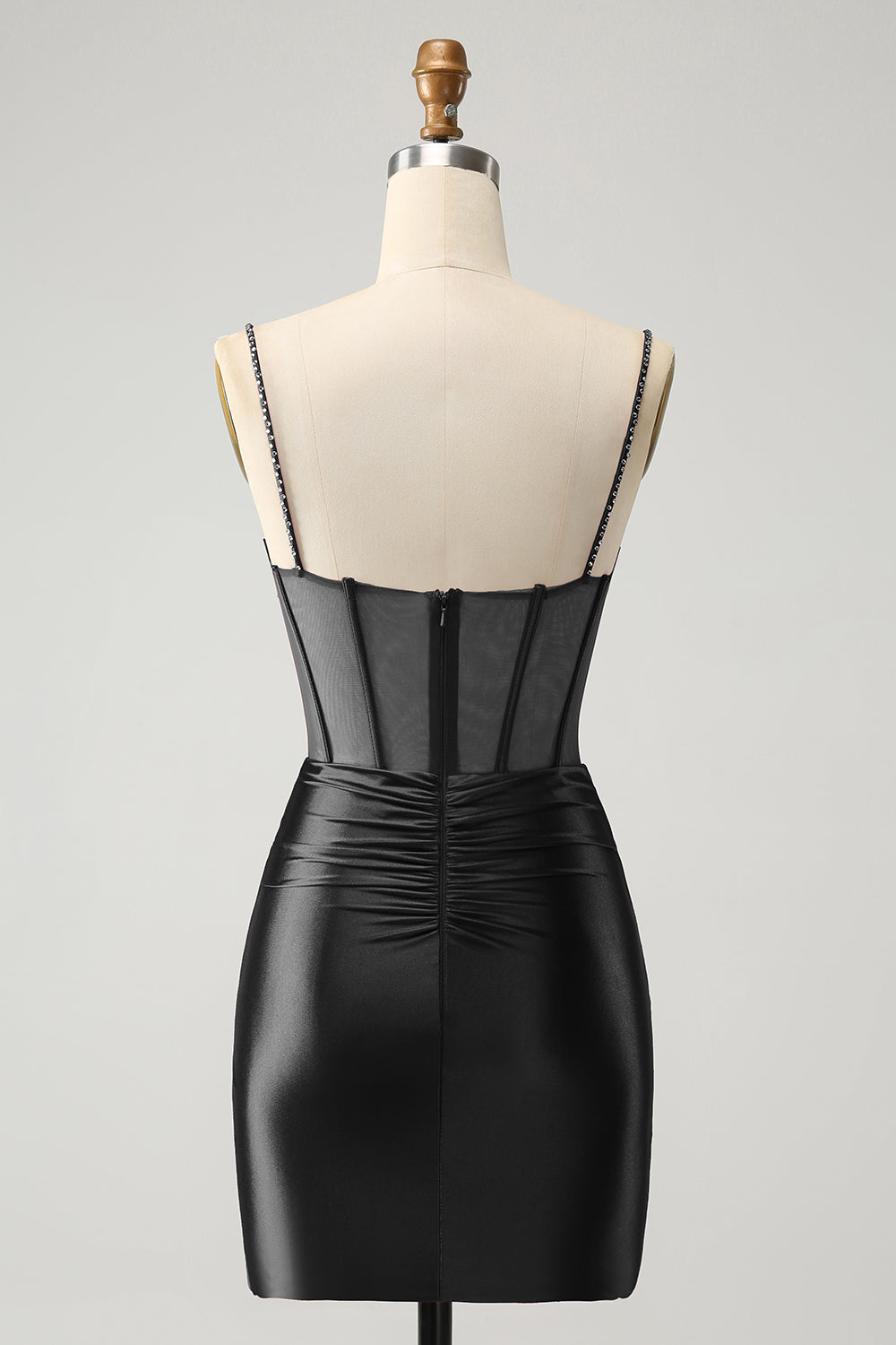 Chic Dark Green Bodycon Pleated Corset Short Homecoming Dress with Beading