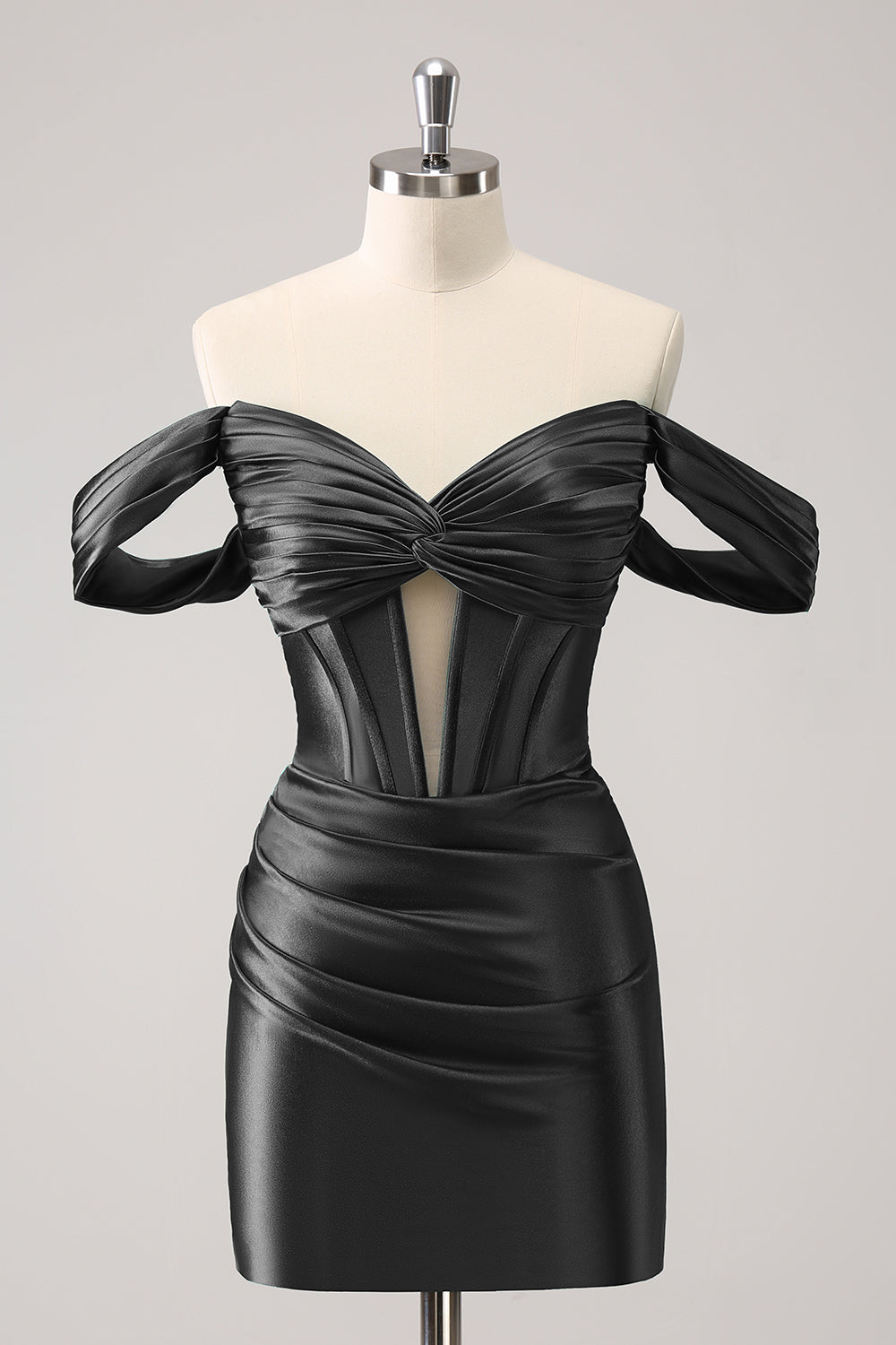 Stylish Dark Green Bodycon Off The Shoulder Hollow Out Corset Short Homecoming Dress