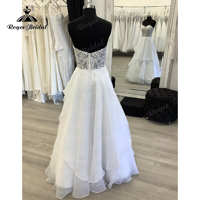 Boho Ball Gown Wedding Dress Custom For Women 2023 Bride Gowns Sexy Sweetheart Sleeveless Backless Lace Appliques Sweep vestidos