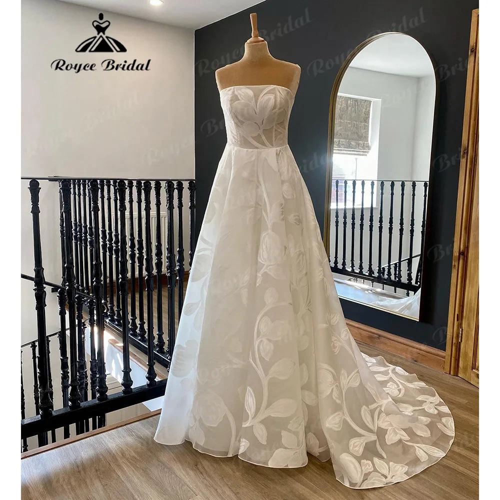 Brautkleid Vintage Lace Floral Off Shoulder A Line Boho Wedding Gown for Women 2024 Bridal Gown Custom Made vestido de novia