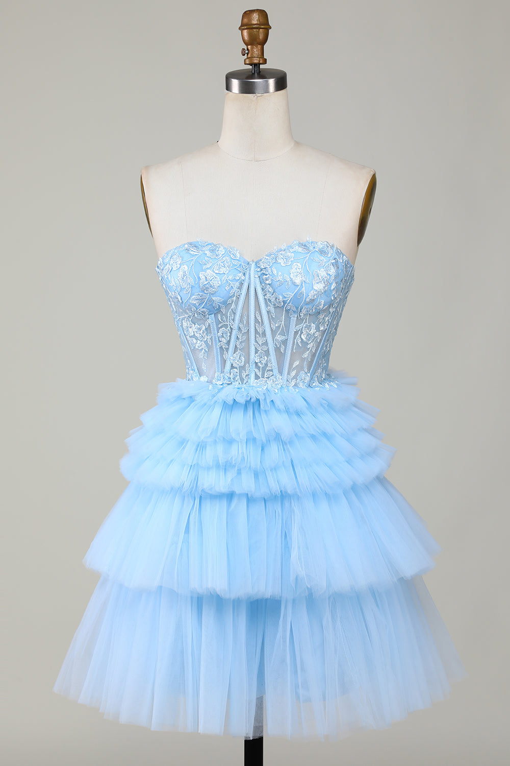 Trendy A Line Sweetheart Tiered Pink Short Homecoming Dress with Ruffles