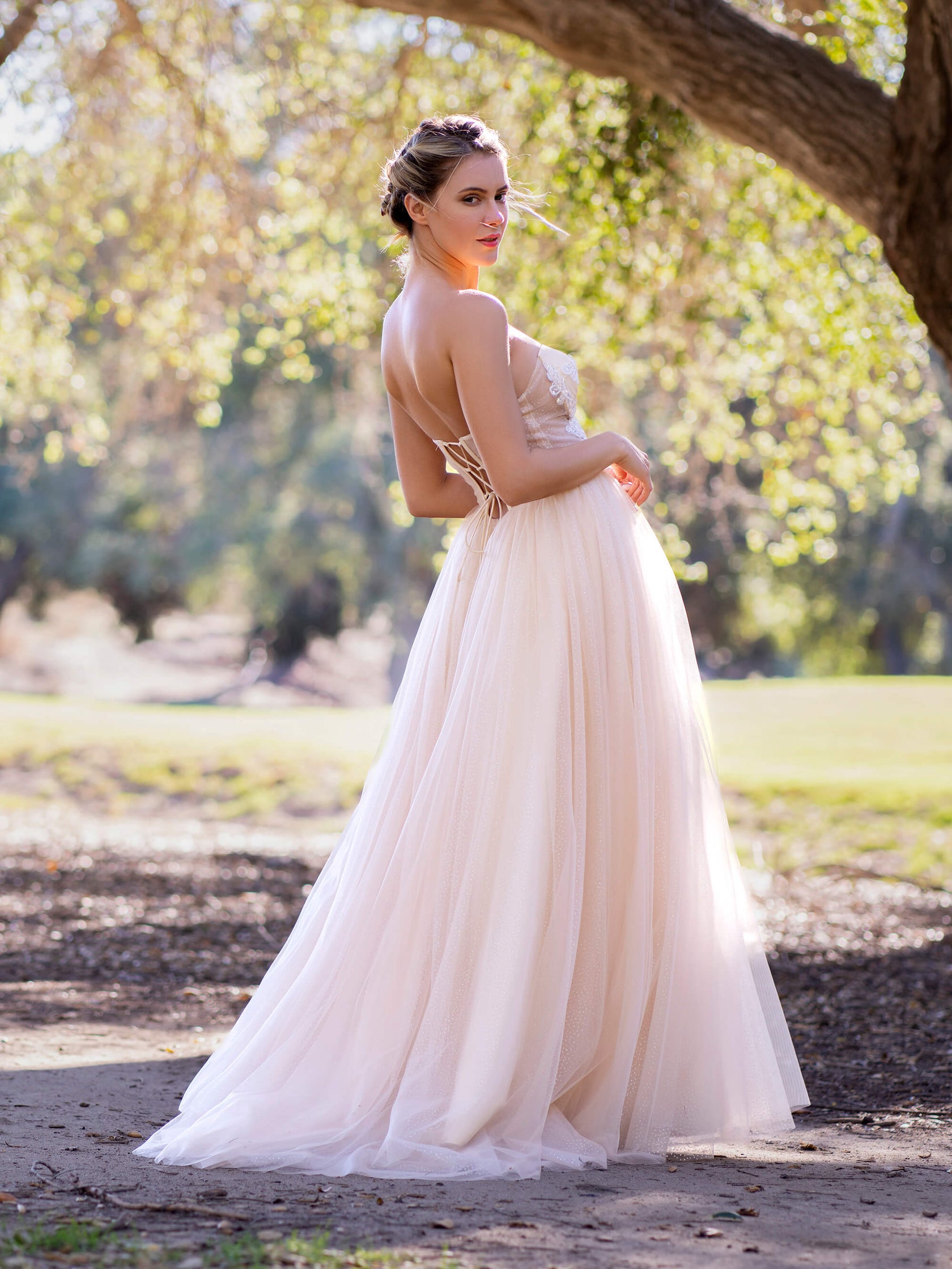 Corset Applique Floor Length Tulle Dress Customized – ROYCEBRIDAL