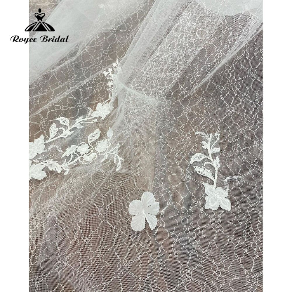 Roycebridal Elegante Spitze Applqiues Flora Spaghetti-trägern Hochzeit Kleid für Frauen 2025 Brautkleider Nach Maß estido de noiva praiano Sexy 