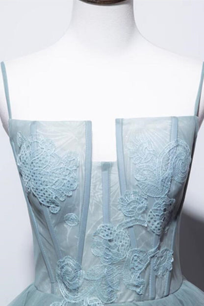 Roycebridal Roycebridal Green Lace Long Prom Dresses, Green Lace Long Formal Evening Dresses