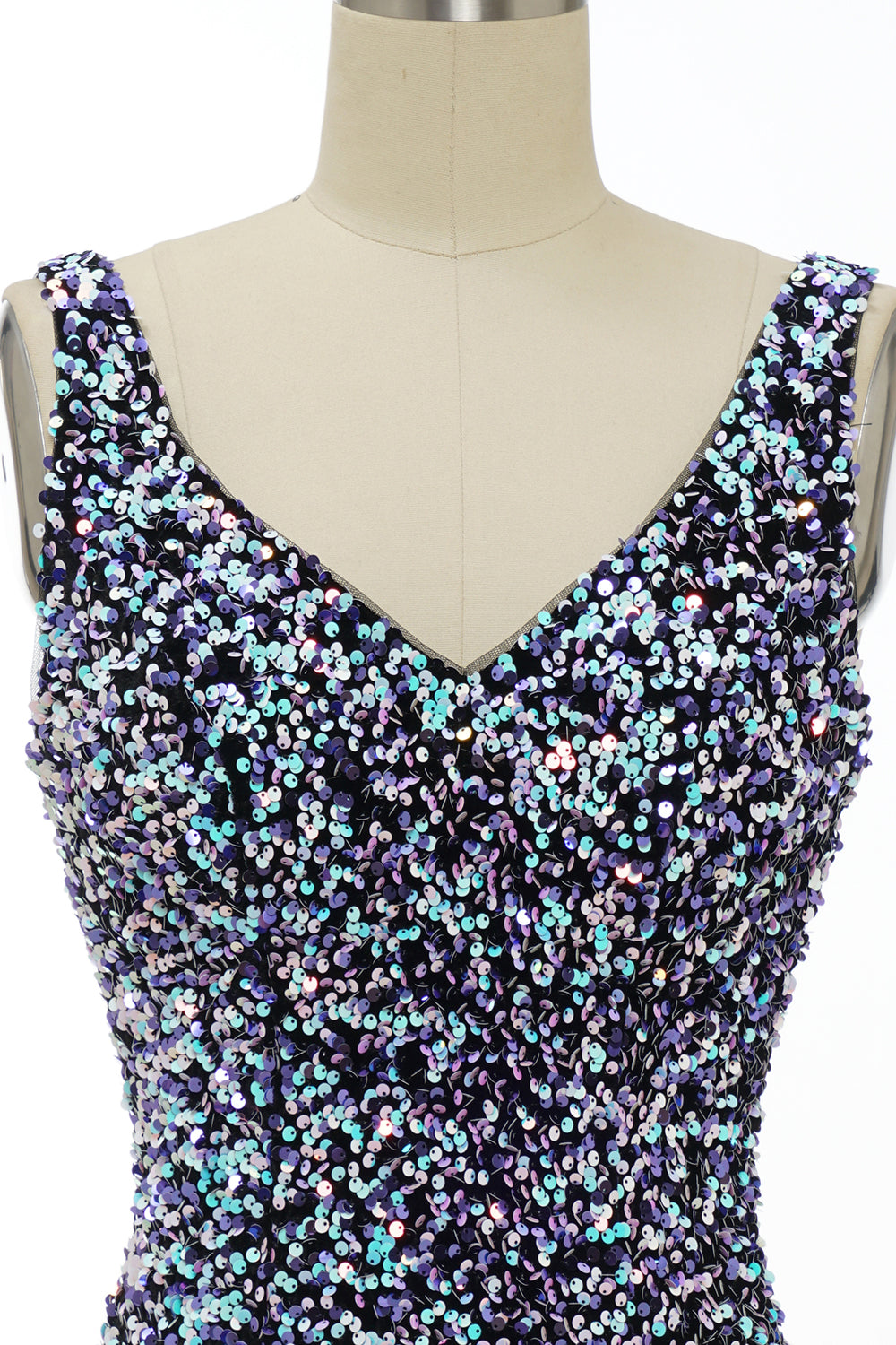 Classy Royal Blue Sheath V Neck Sequin Fitted Short Homecoming Dress
