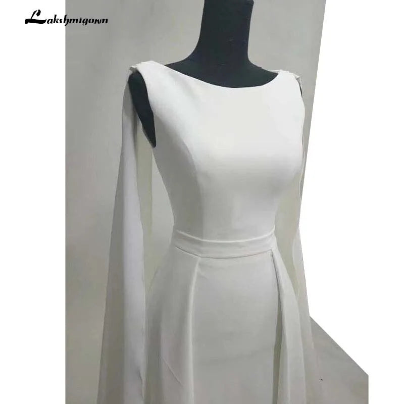 Roycebridal Pure White Evening Dresses Well Typed with Cloak Celebrity dresses satin Outlayer Red Carpet Dresses