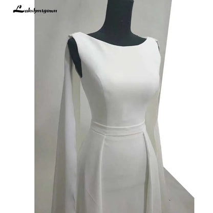 Roycebridal Pure White Evening Dresses Well Typed with Cloak Celebrity dresses satin Outlayer Red Carpet Dresses