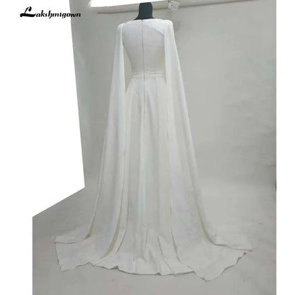 Roycebridal Pure White Evening Dresses Well Typed with Cloak Celebrity dresses satin Outlayer Red Carpet Dresses
