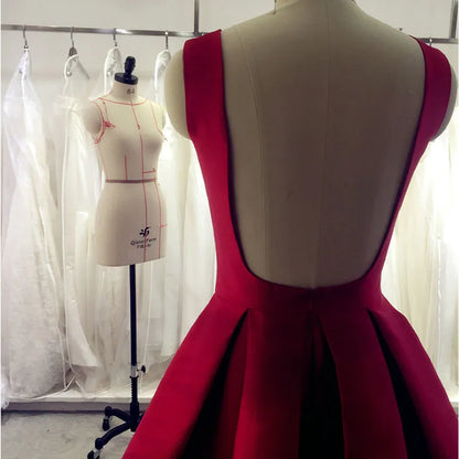 Roycebridal Evening Dress Long Red Elegant Satin Backless Prom Party Dresses Evening Gown Abendkleider Abiye Robe De Soiree