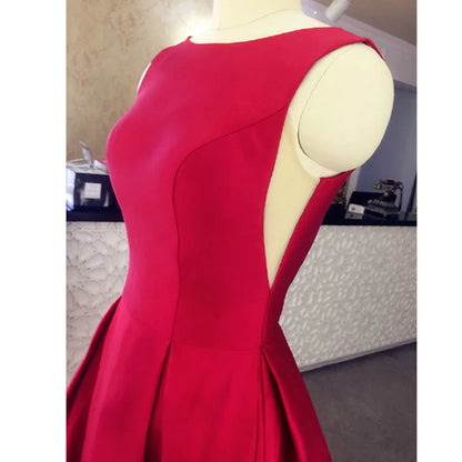 Roycebridal Evening Dress Long Red Elegant Satin Backless Prom Party Dresses Evening Gown Abendkleider Abiye Robe De Soiree