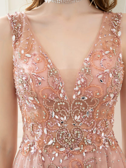 Luxury Sheath / Column Celebrity Style Elegant Inspired Holiday Cocktail Party Formal Evening Dress V Neck Floor Length