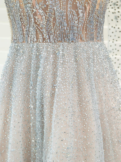 Roycebridal A-Line Luxurious Glittering Fairy Sexy Formal Evening Dresses Long Sleeve Floor Length
