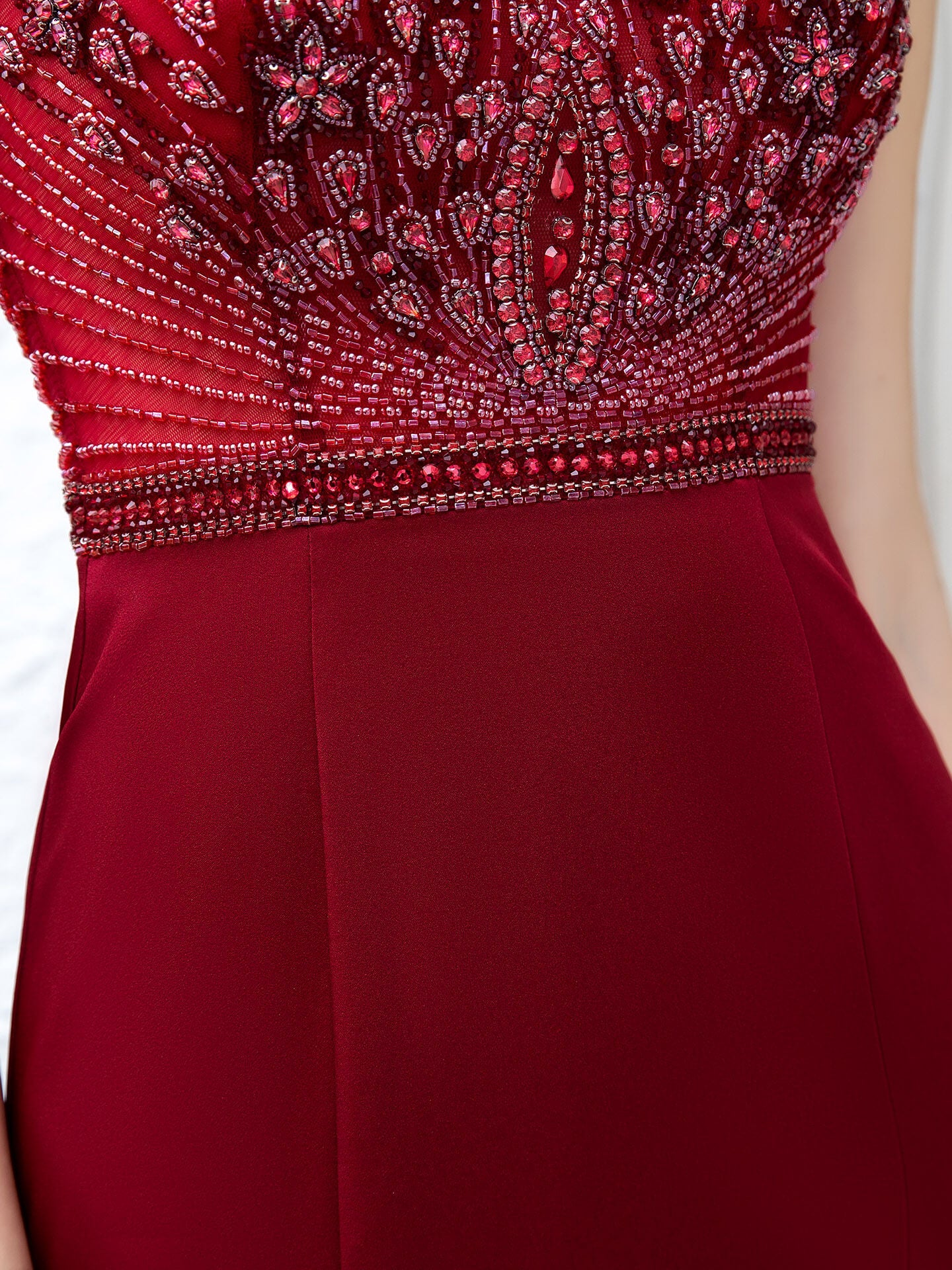 Roycebridal Mermaid / Trumpet Max Chiffon Beaded Luxurious Sexy Formal Evening Dresses Cap Sleeves Floor Length