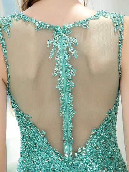 Roycebridal Roycebridal Mermaid / Trumpet Beaded Luxurious Sexy Formal Evening Dresses Sleeveless Floor Length Prom Dresses
