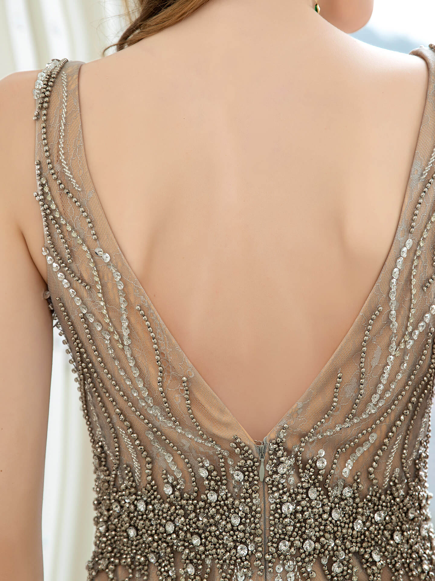 Roycebridal Roycebridal Mermaid V-neck Beaded Luxurious Fashion Formal Evening Dresses Sleeveless Floor Length Prom Dresses