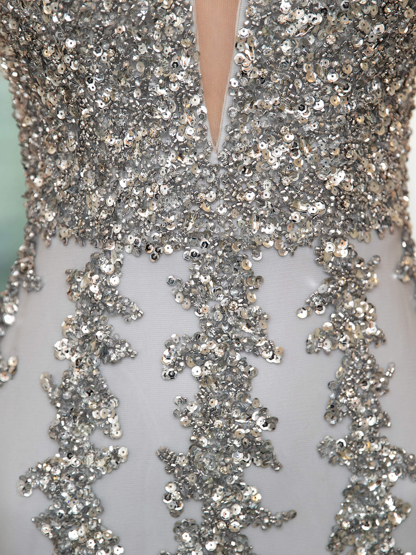 Roycebridal Mermaid V-neck Beaded Luxurious Fashion Formal Evening Dresses Sleeveless Floor Length