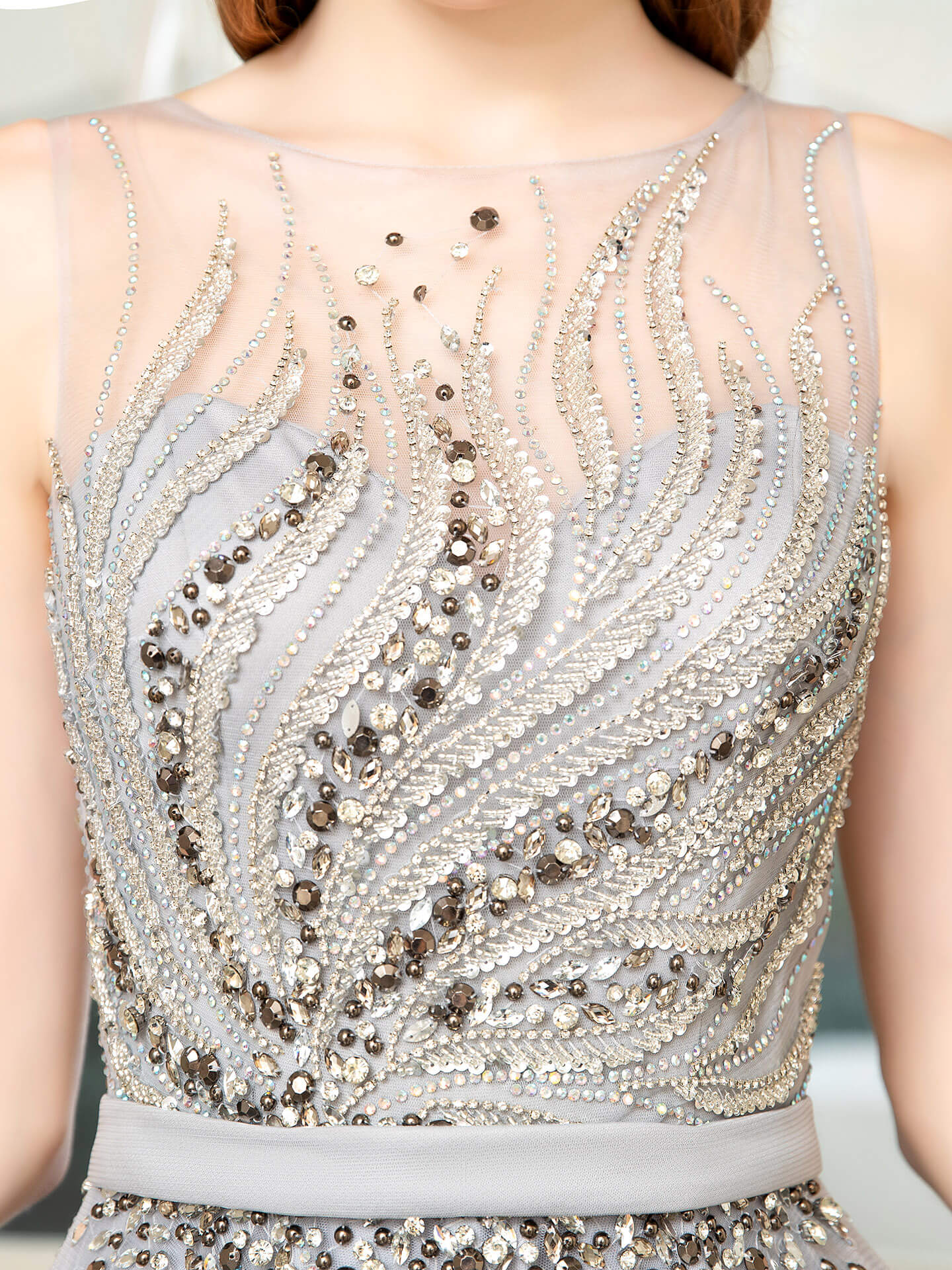 Roycebridal Roycebridal A-line Beaded Luxurious Sexy Formal Evening Dresses Sleeveless Floor Length Prom Dresses