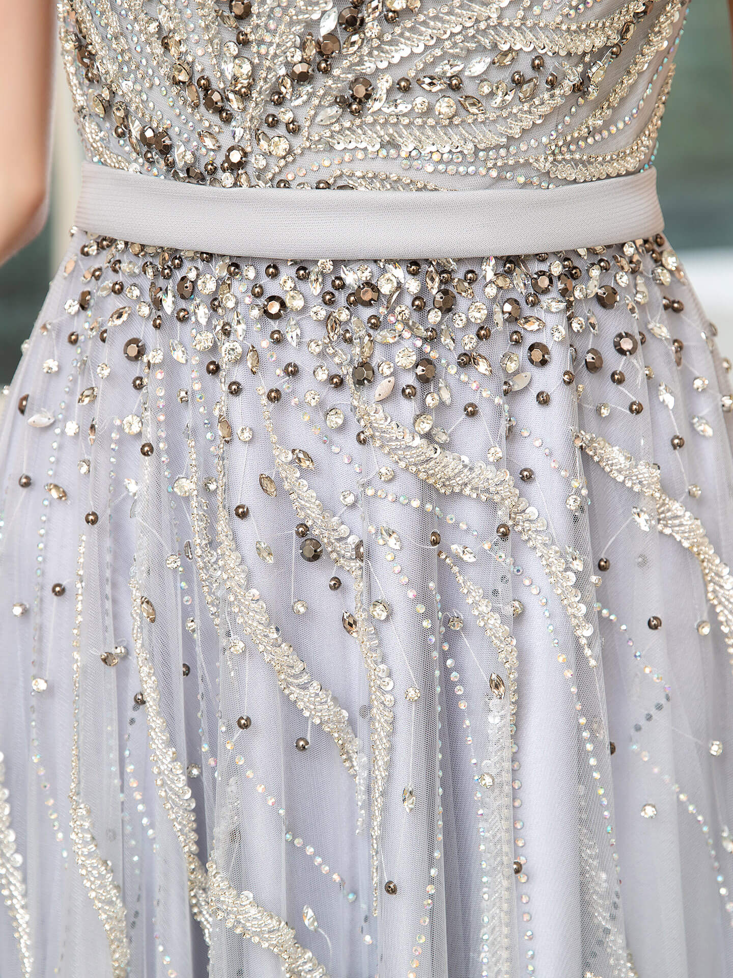 Roycebridal Roycebridal A-line Beaded Luxurious Sexy Formal Evening Dresses Sleeveless Floor Length Prom Dresses