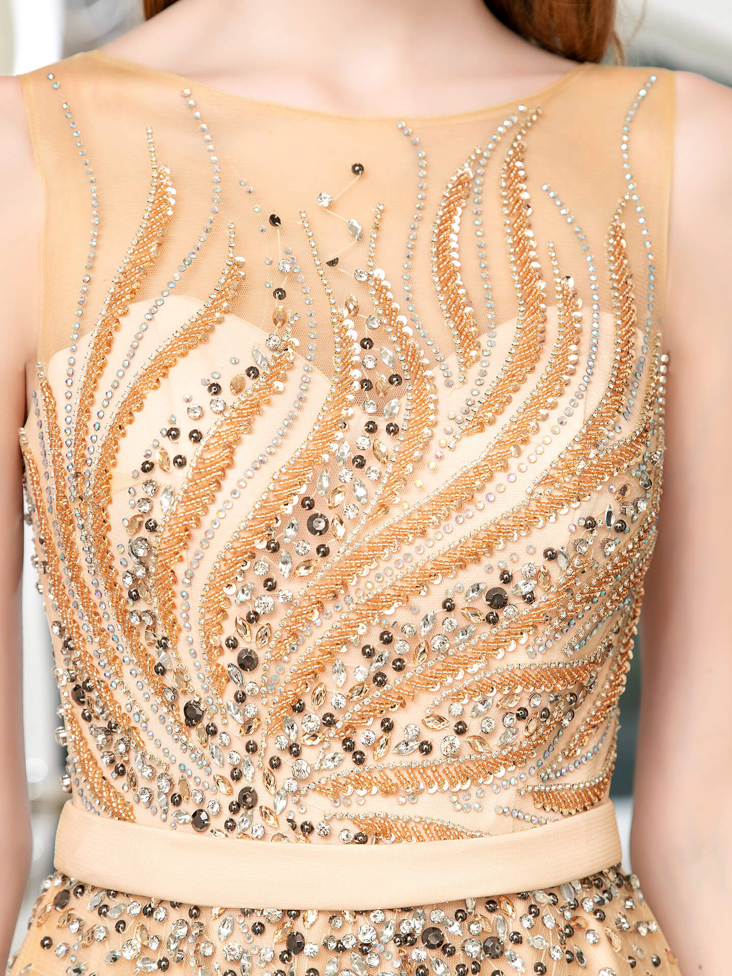 Roycebridal Roycebridal A-line Beaded Luxurious Sexy Formal Evening Dresses Sleeveless Floor Length Prom Dresses