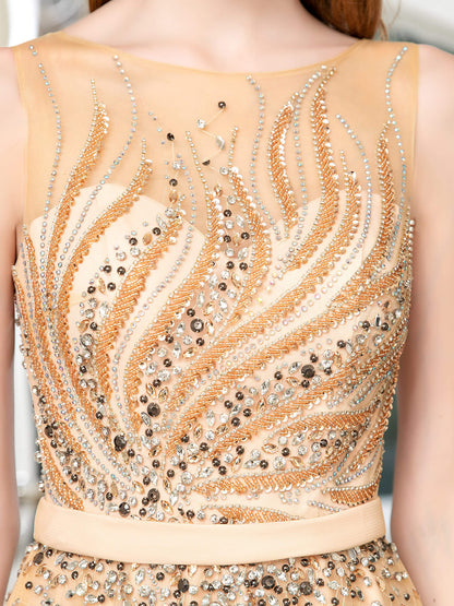 Roycebridal Roycebridal A-line Beaded Luxurious Sexy Formal Evening Dresses Sleeveless Floor Length Prom Dresses