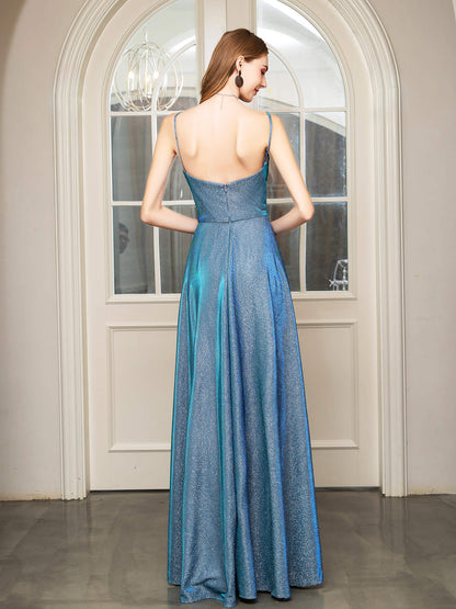 Roycebridal Roycebridal A-line Fashion Formal Evening Dresses Spaghetti Strap Sleeveless Floor Length Prom Dresses