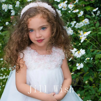 Roycebridal Luxury Dubai White Girl Dress Flowers Princess Baby Kids Wedding Birthday Party Evening Prom Gown Communion 2025 J192