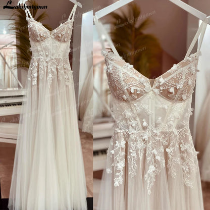 Roycebridal  Boho Wedding Dress Lace Applqiues Floral