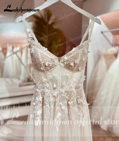 Roycebridal  Boho Wedding Dress Lace Applqiues Floral