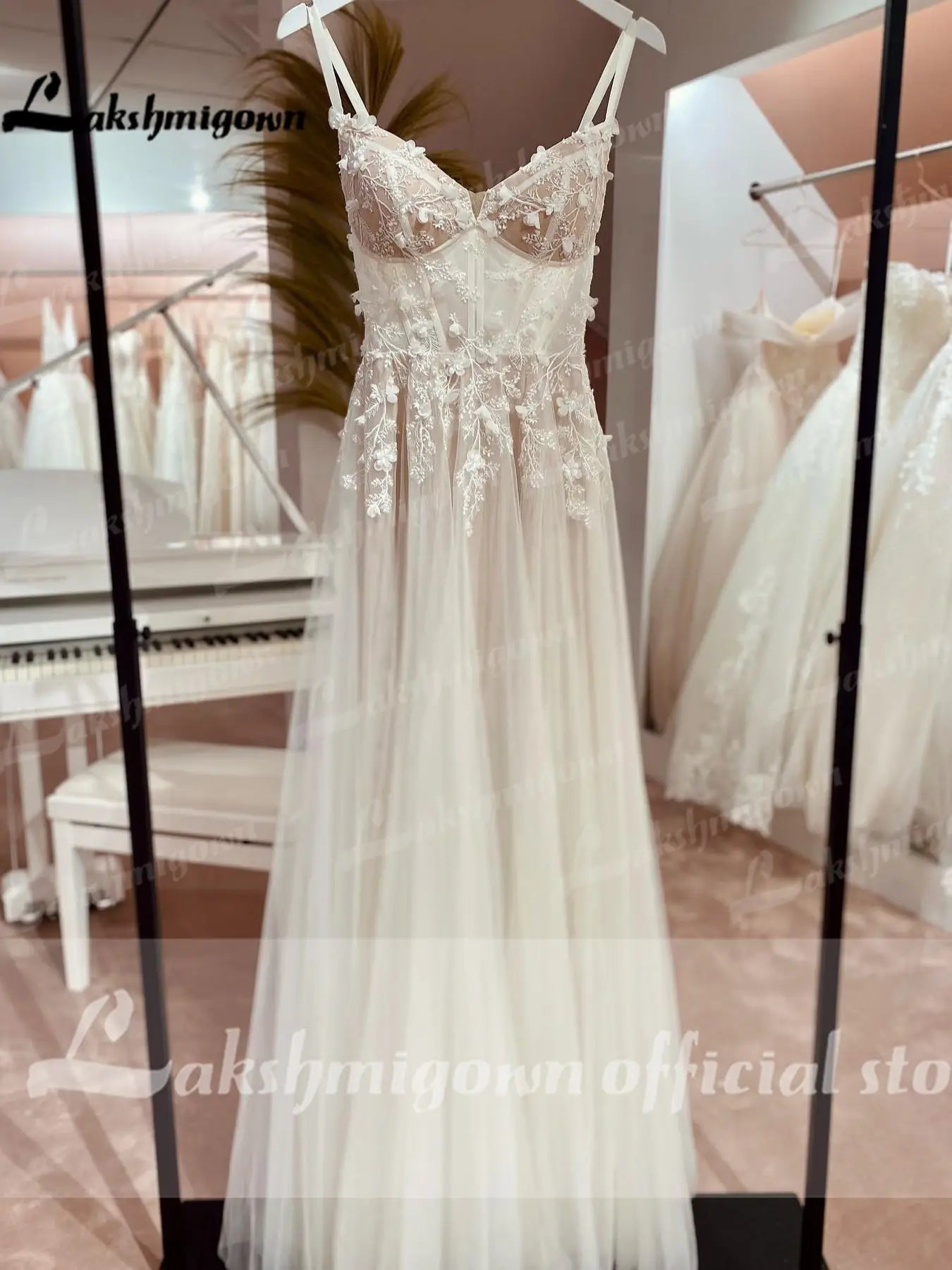 Roycebridal  Boho Wedding Dress Lace Applqiues Floral