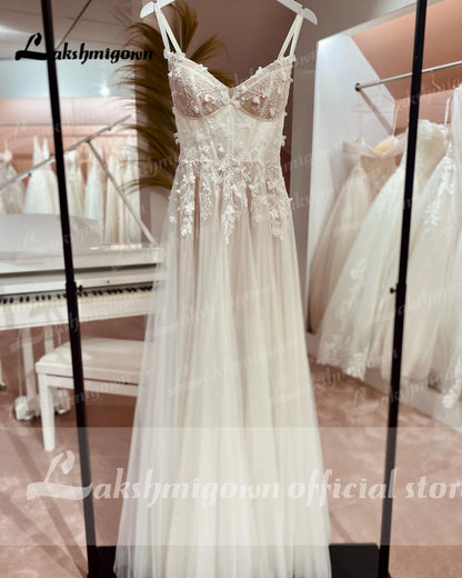 Roycebridal  Boho Wedding Dress Lace Applqiues Floral