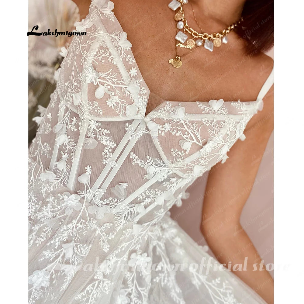 Roycebridal  Boho Wedding Dress Lace Applqiues Floral