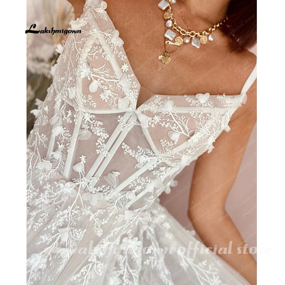 Roycebridal  Boho Wedding Dress Lace Applqiues Floral