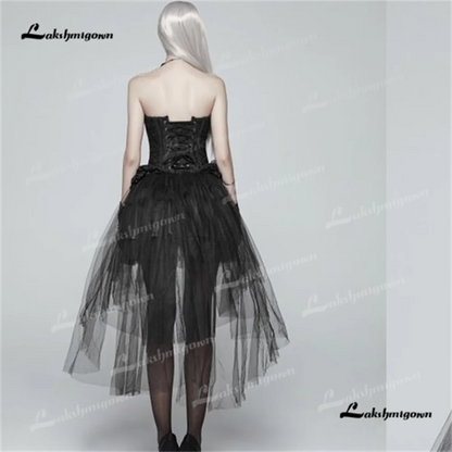 Roycebrial Strapless A Line Wedding Dress 2025 Lace Lace Up Black Party dressفساتين سهرةvestidos de nocherobes de soiréeevening