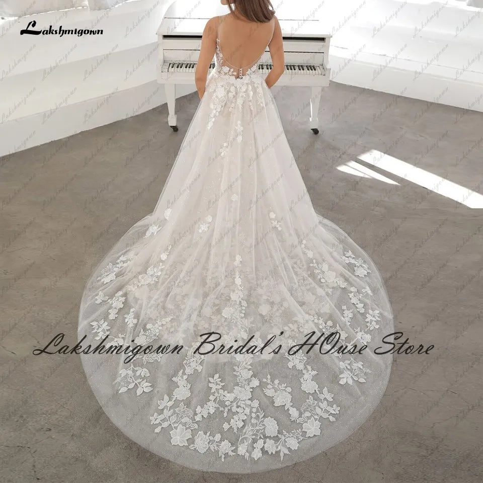 Lakshmigown Vintage Spitze 2 in 1 Meerjungfrau Brautkleider Sexy Rückenfreies Brautkleid Vestido Largo Boda Abnehmbarer Rock 