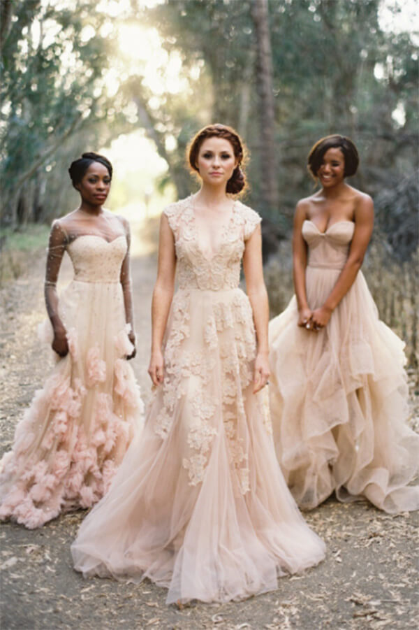 Gorgeous Tulle V-neck Sleeveless Floor-Length Lace Wedding Dresss with Appliques, MW246 | blush wedding dresses | bridals | wedding dresses | wedding gowns | cheap wedding dresses | Musebridals.com