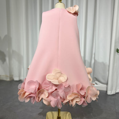 Roycebridal Elegant White Dubai Girl Dress Pink Eid al-Fitr Baby Children Clothes for Wedding Birthday Holiday Party 2025 J073