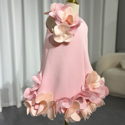 Roycebridal Elegant White Dubai Girl Dress Pink Eid al-Fitr Baby Children Clothes for Wedding Birthday Holiday Party 2025 J073