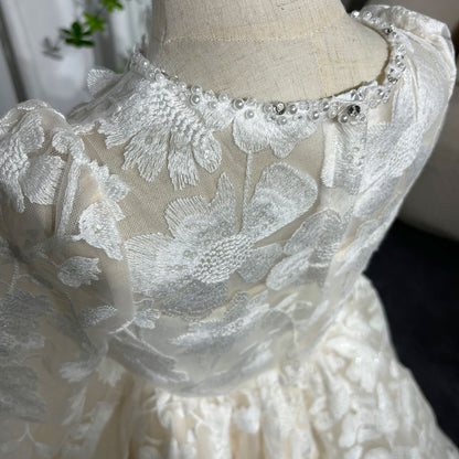 Roycebridal Elegant White Flower Girl Dress Appliques Princess Kids Wedding Birthday First Communion Party Prom Gown 2025 J308
