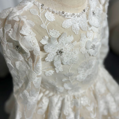 Roycebridal Elegant White Flower Girl Dress Appliques Princess Kids Wedding Birthday First Communion Party Prom Gown 2025 J308