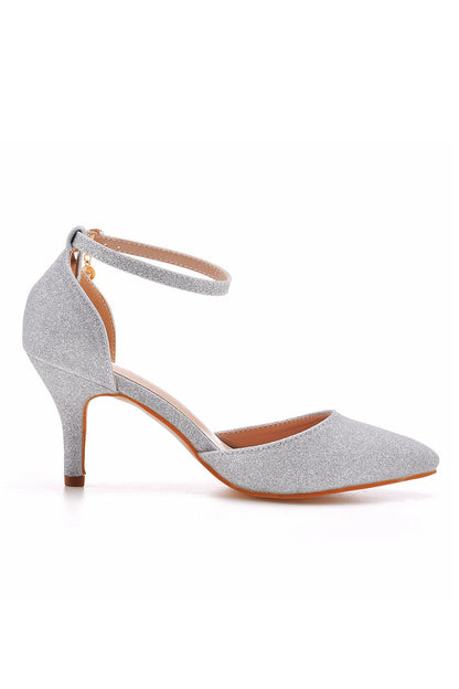 Roycebridal Women's Wedding Shoes Pointed Toe Ankle Strap Stiletto Heels