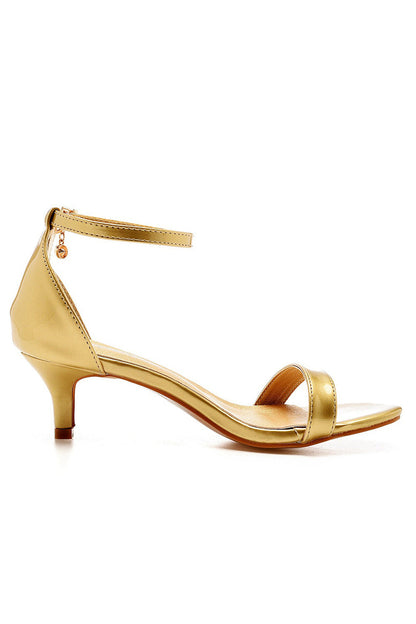 Open Toe Ankle Strap Wedding Kitten Heels